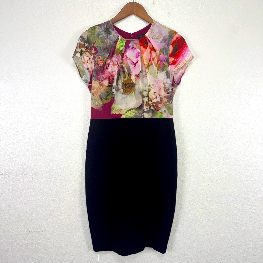 Ted Baker Multicolor Floral Midi Dress #cc‎